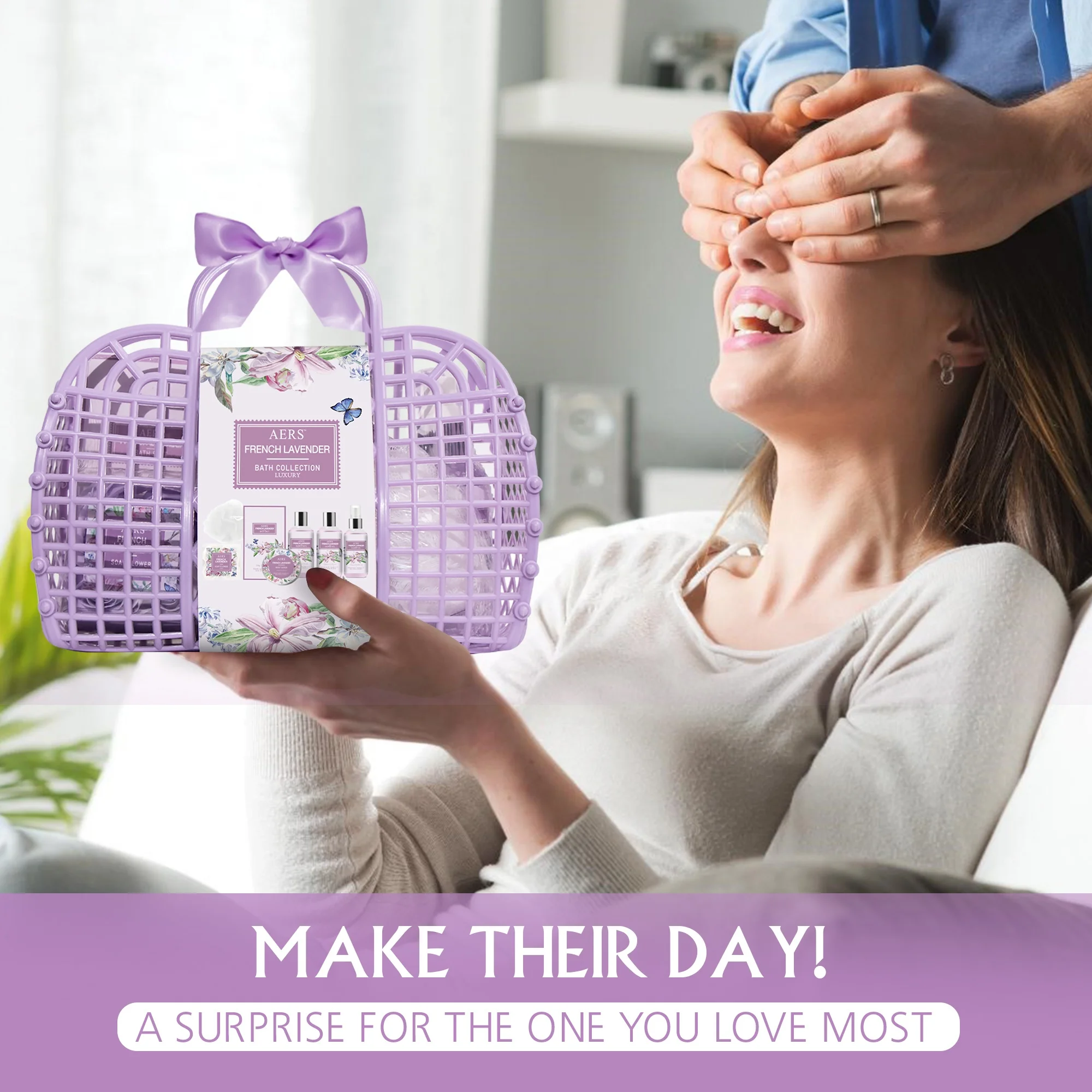 Customizable Bath Gift Basket Set with Handle for B2B Clients, Ideal for Spa and Home Use, MOQ 1000