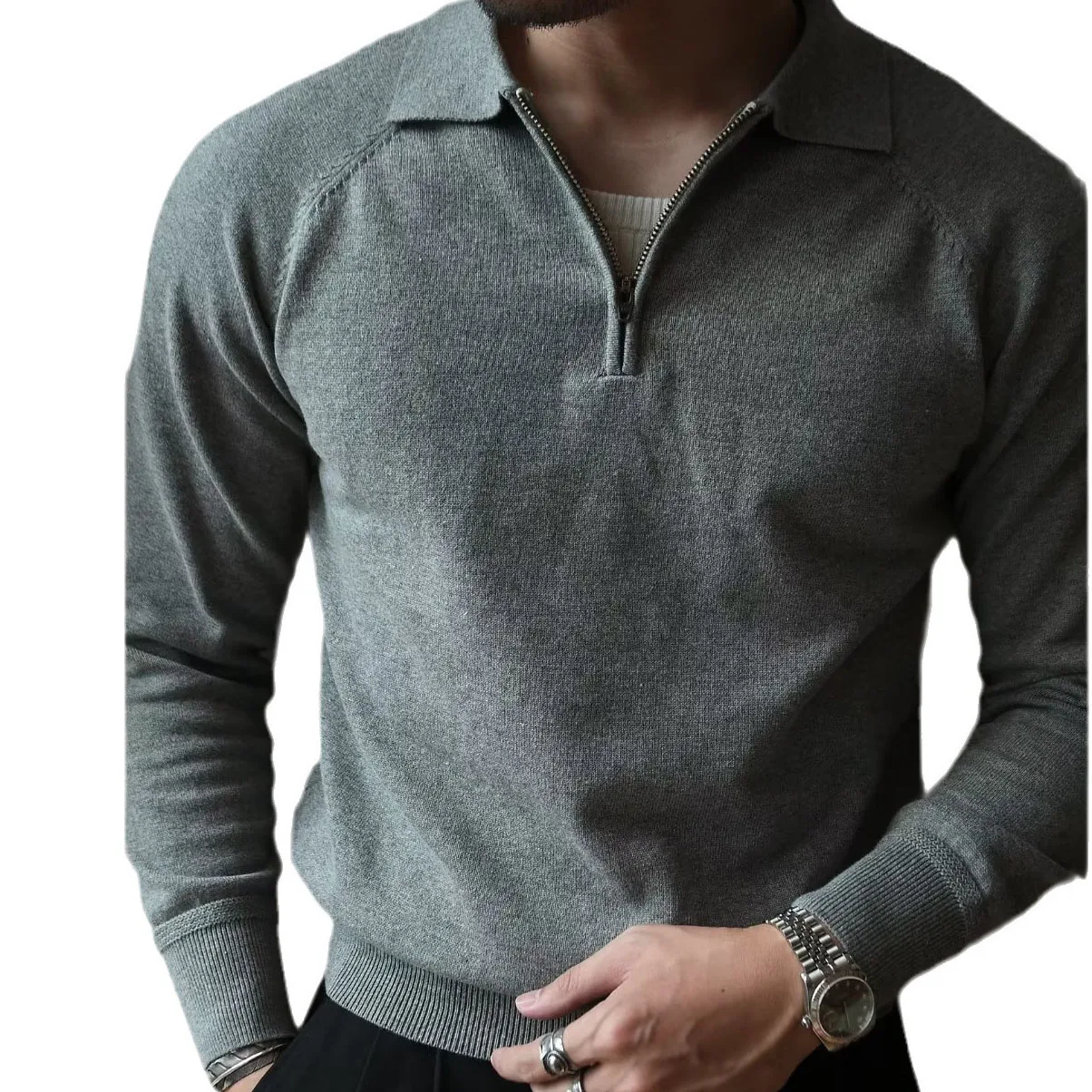 Custom Knit For Man Gents Rib Pullover Knitting Sweater Cashmere Wool Cotton Winter Turtle Neck Collar Polo Men Jumper