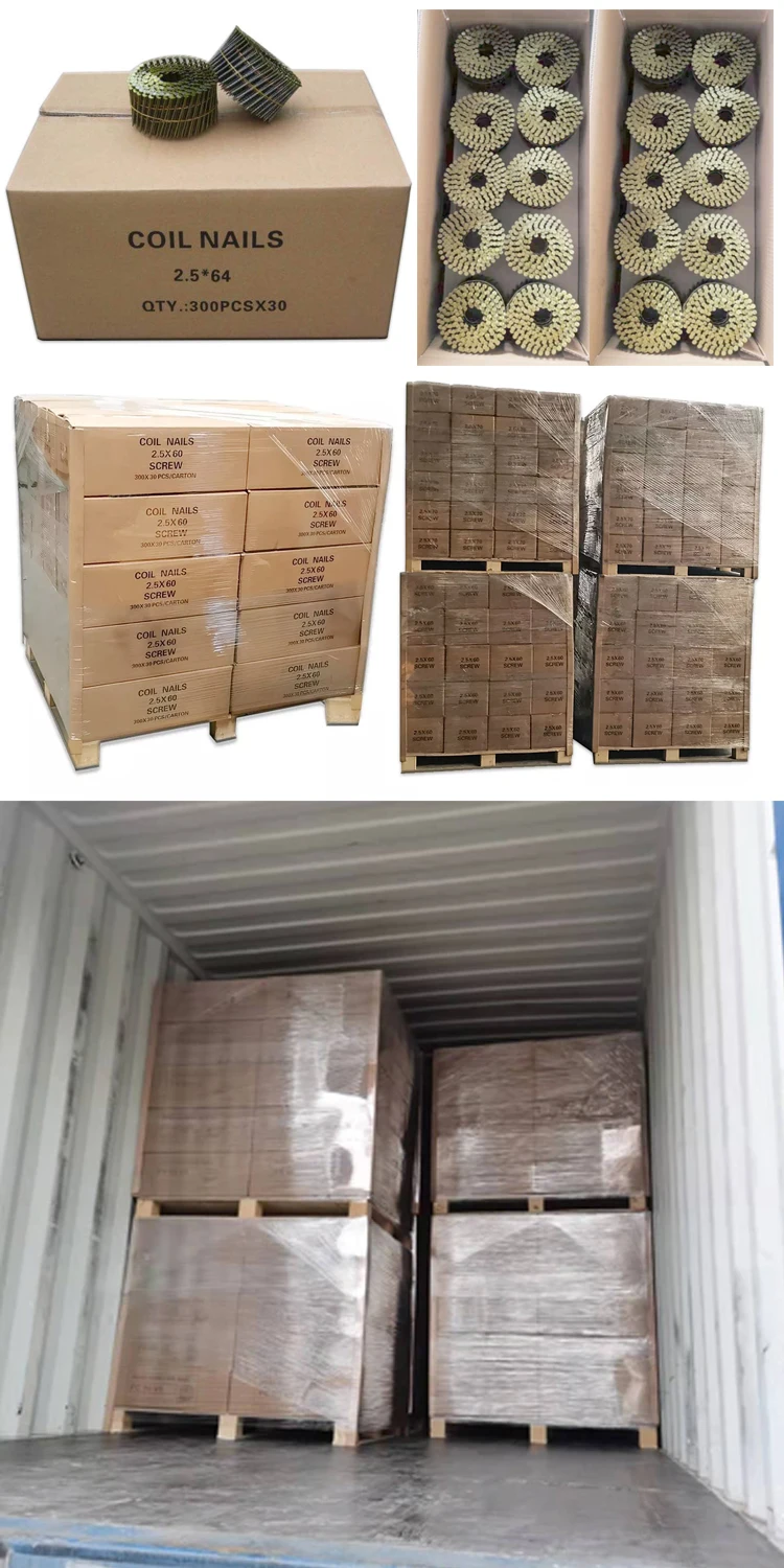 China factory 15 degree 2 inchx0.99 9000 pcs/ctn wire pallet coil nail smooth shank  for woodwork