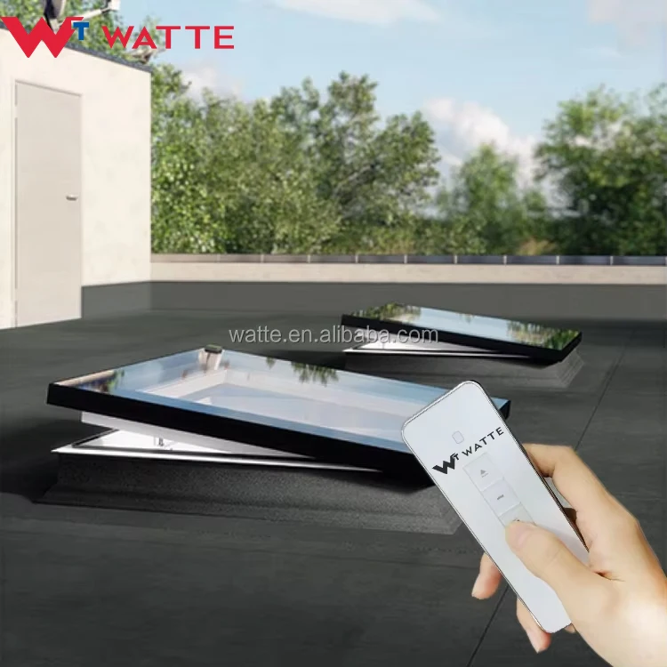 Electric Sky Roof Access Hatches Skylight Ventilation Window Motorised Open Double Glazed Glass Rooflights For Flat Roof