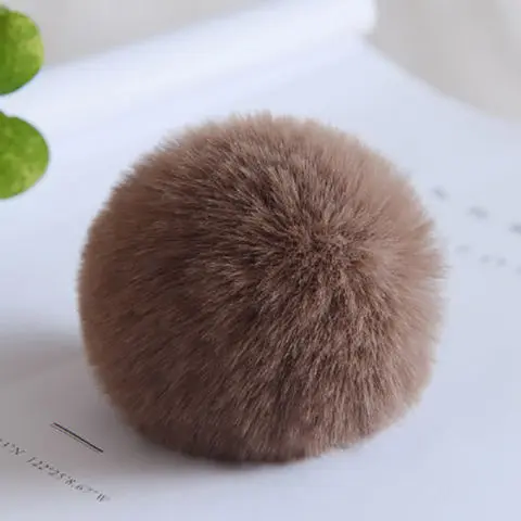 Wholesale Bulk Custom Big Soft Safety Fluffy Faux Fur Plush Pompoms Reversible Octopus Balls Toy Keychains With Cotton Tassel