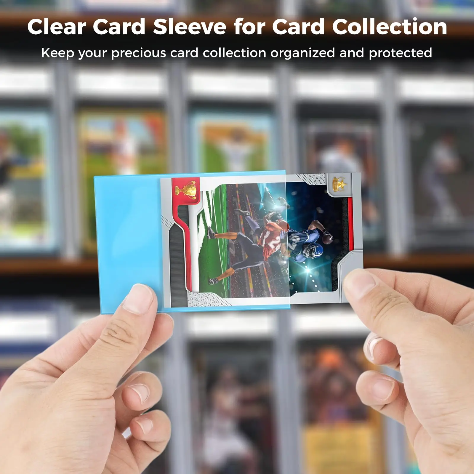 100 pcs Plastic Card Sleeves, Clear Card Holders with 12 Colors, Trading Card Holder, Standard Card Sleeve,
