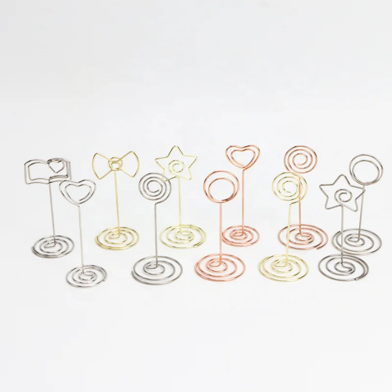 YS2002 Goods In Stock Round Ring-clip Foodservice Wedding Office Place Cards Clips Metal Table Number Holder