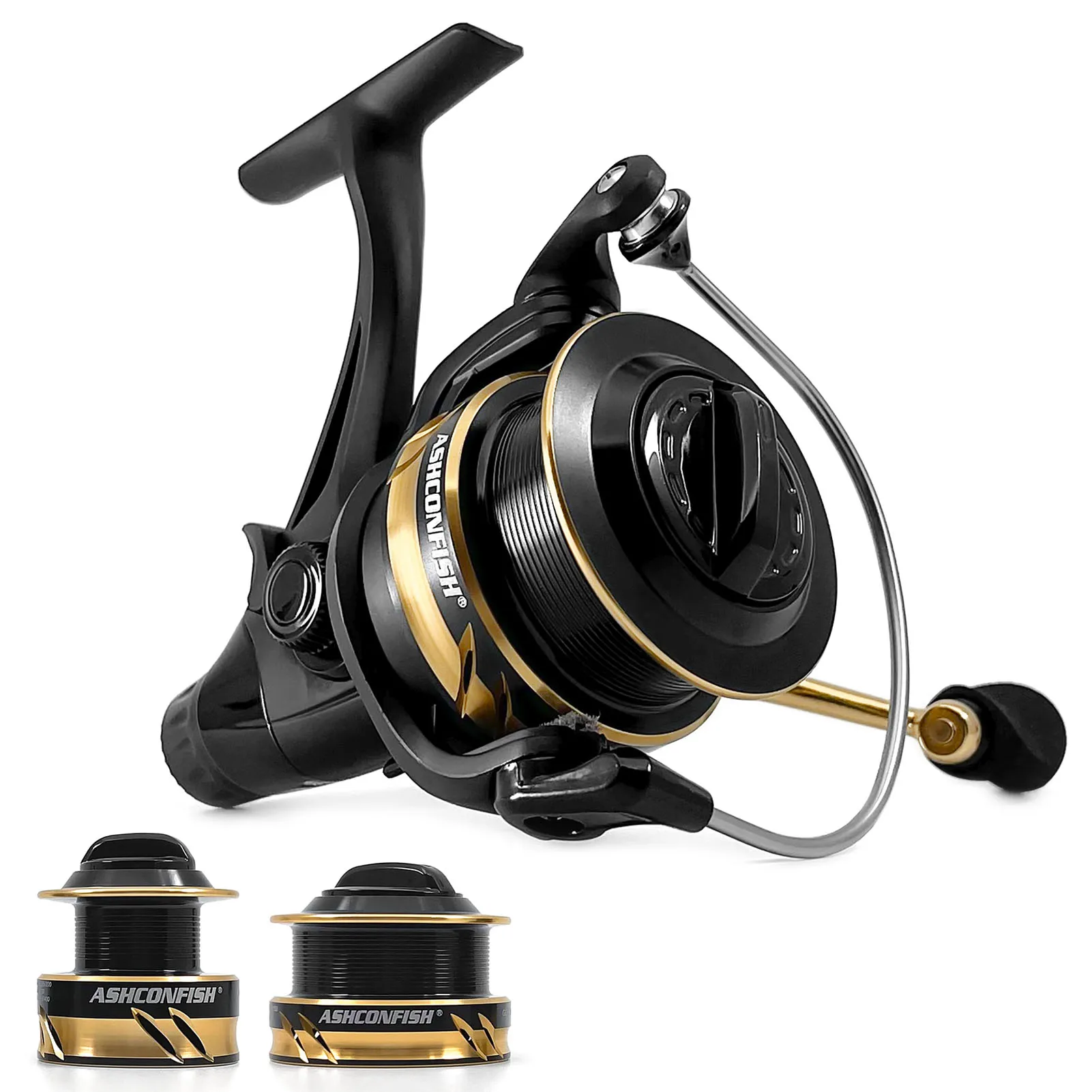 Ashconfish Metal Saltwater Fishing Reel 5000 Fishing Tackle For Carp Double Loading Spinning Fishing Reels