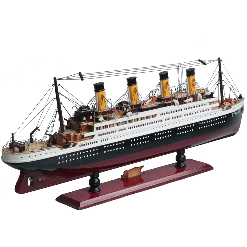 Historic ship Titanic 100cm with lamp, pure handmade nostalgic crafts, living room decorations, free custom nameplates