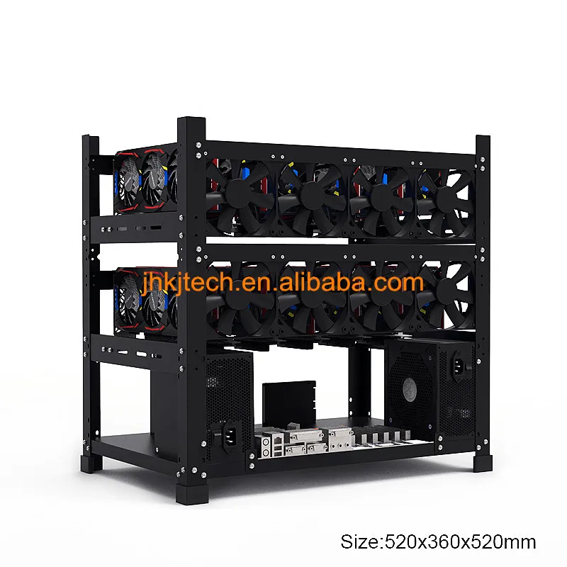  80mm Steel 12GPU Open Air Rig Frame 12 GPU Stackable Miner Rack Case in