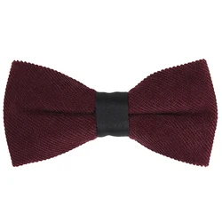 Custom Gift Box Packinig New Bowtie Collection Creative Handmade Burgundy Wine Bowtie Tone On Tone Novel Bow Tie