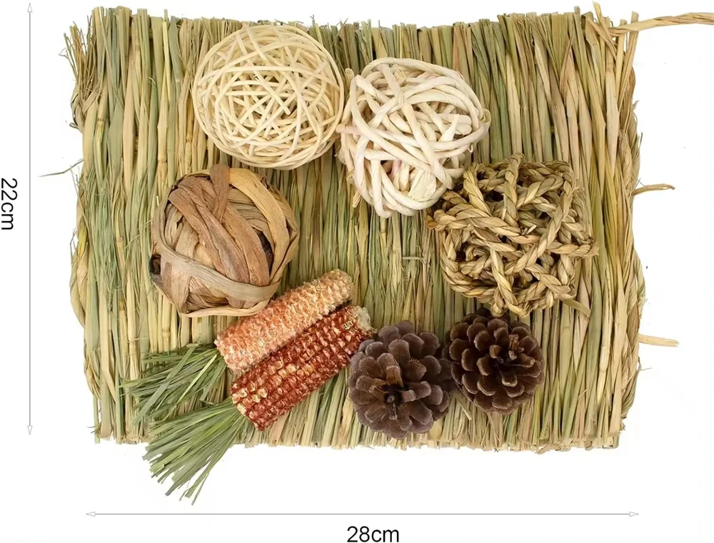 Rabbit Forage Mat Straw Pet Grass Mat Pad Placemat Hide And Seek Rabbit Chinchilla Guinea Pig Dutch Pig chew toys