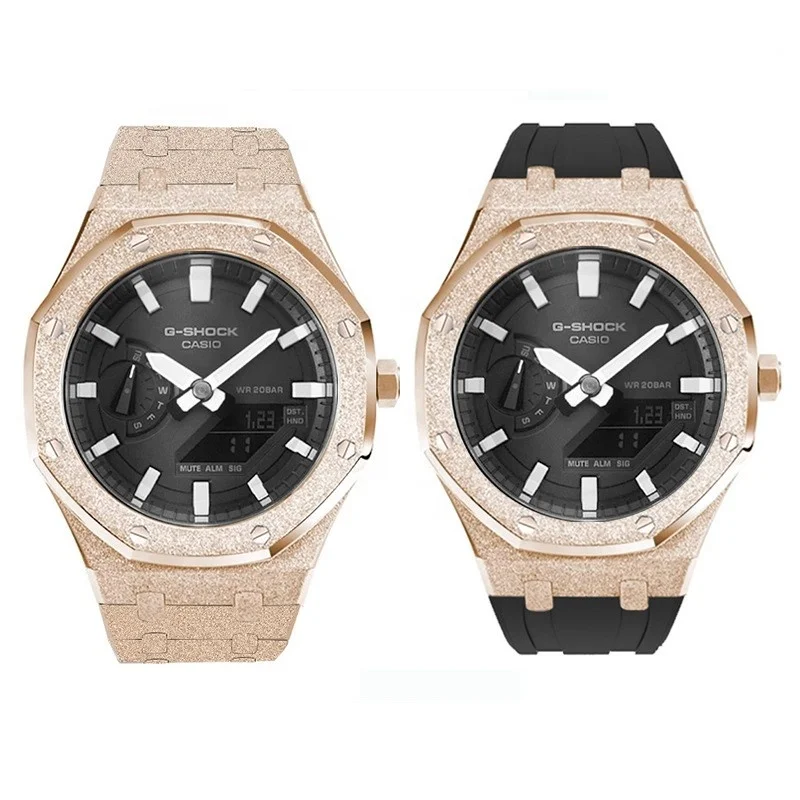 GA2100 MOD frosted case 316l stainless steel watch case modification for g shock GA2100 Modification Kit sand blast