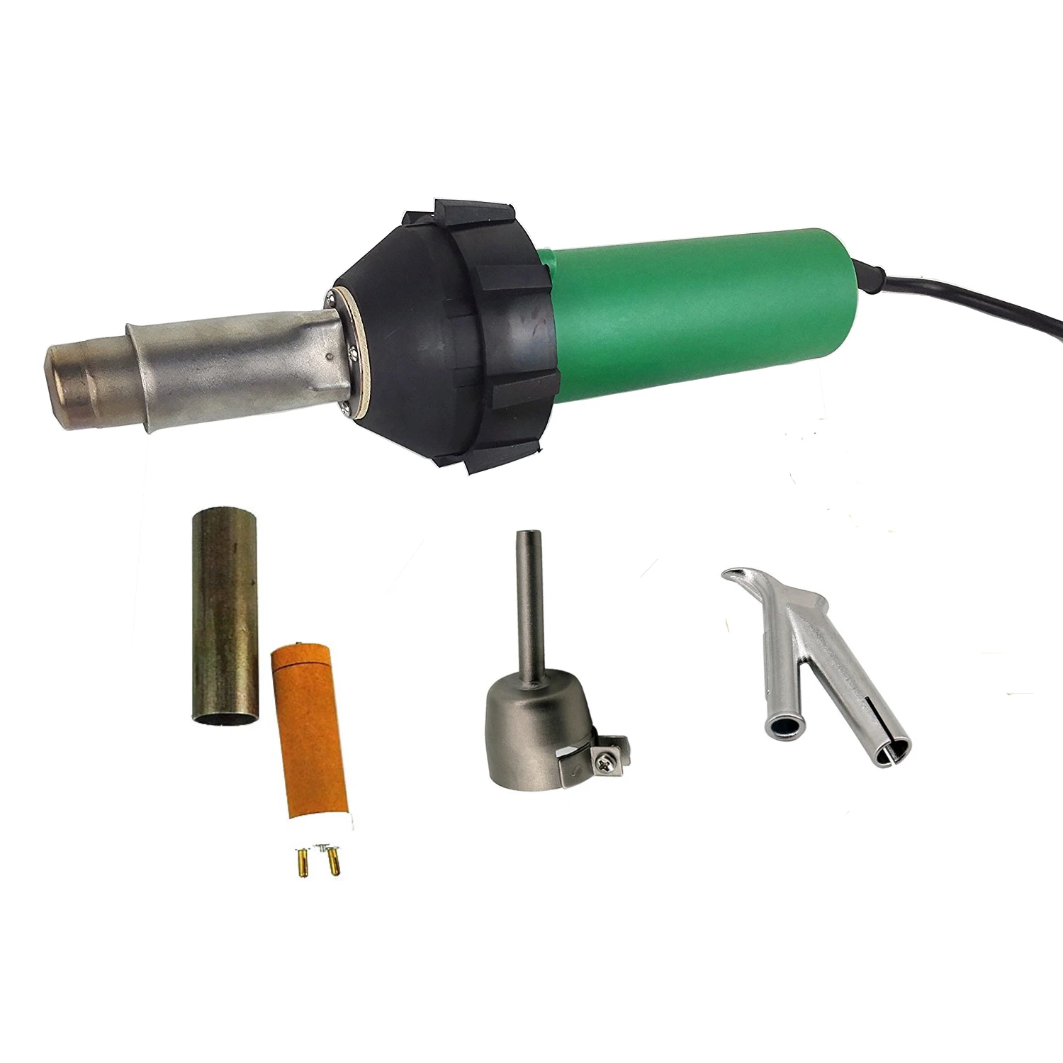 Professional 1600W Heating Gun Kits Hot Air Blast Torch With 5mm Speed Welding Nozzle and 5mm Round Tip Plastic Welder Tool Set