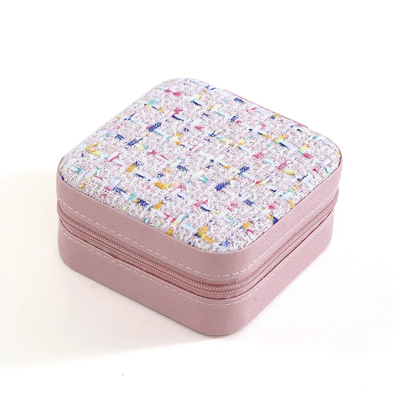 2024 Wholesale Portable Small Luxury Jewelry Box Earring Necklace Ring Boxes Organizer Women Girls Gift Box Travel Jewelry Case