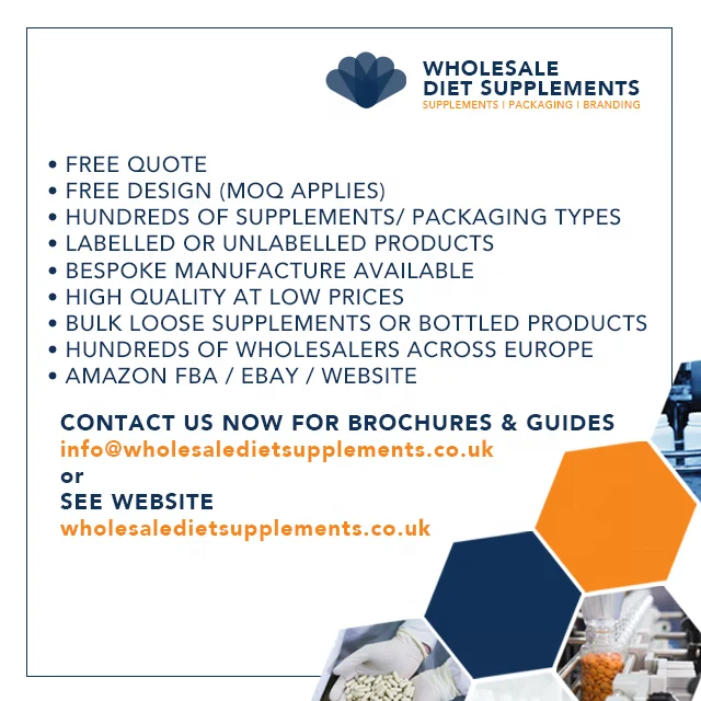 
BCAA Amino Acids - Bulk Capsules - Can be bottled - Private Labelled - Wholesale Diet Supplements - Request a free brochure 