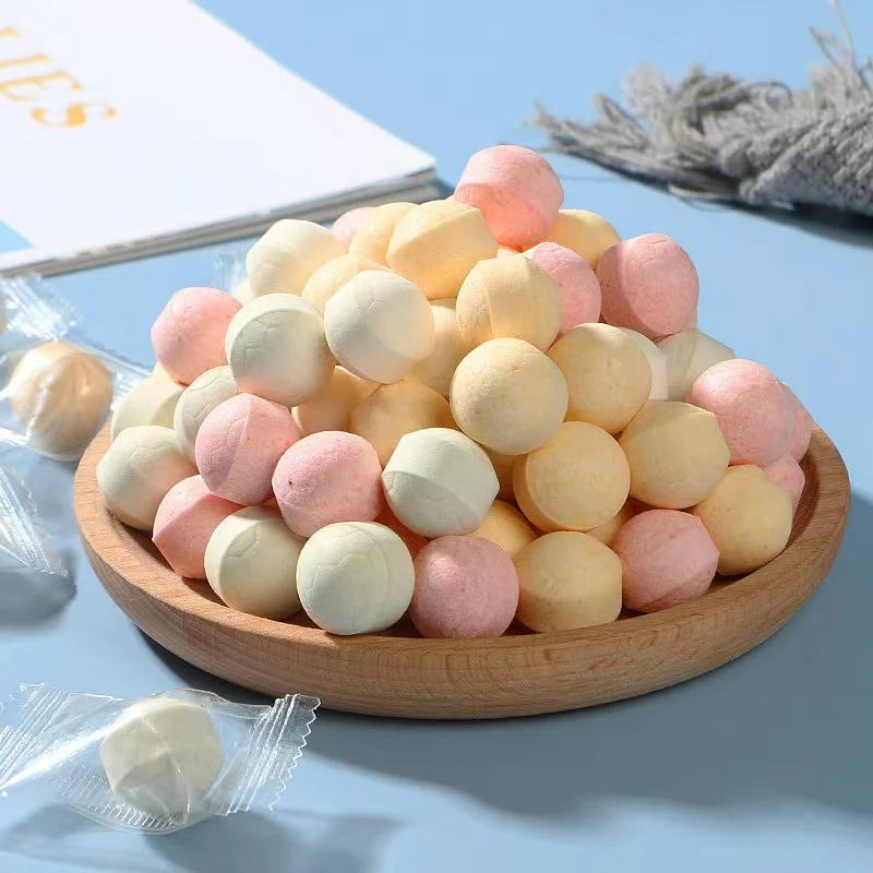 Cute Design Tasty Children Snacks Chinese Milk Candy Football Shape Candy Pressed Milk Candy