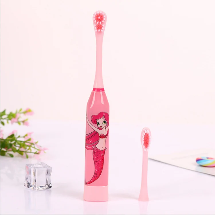 Manufacturer Price Cartoon Automatic Ultrasonic Wave Kids Electric Toothbrush Deep Clean Pink
