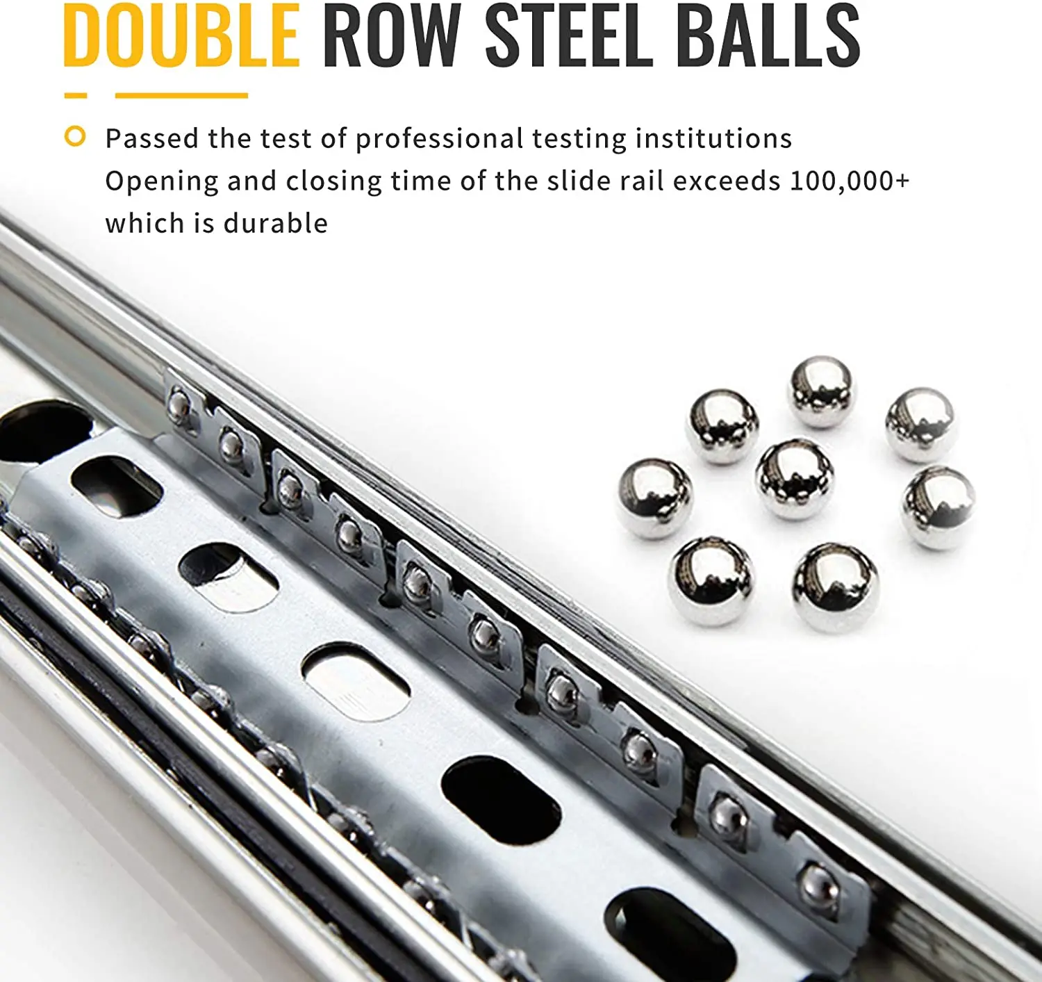Heavy Duty 250 lbs Load Steel Full Extension Ball Bearing Drawer Slides with Lock Rails Runners Locking Side Mount