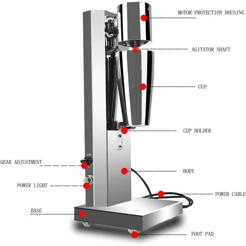 Commercial restaurant multifunctional fast ice crusher milkshake blender high power smoothie blender milkshake machine
