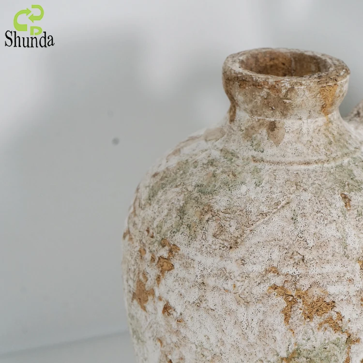 Home garden decoration custom vintage mossy rusty antique terracotta vases luxury flower vase for flower arrangement