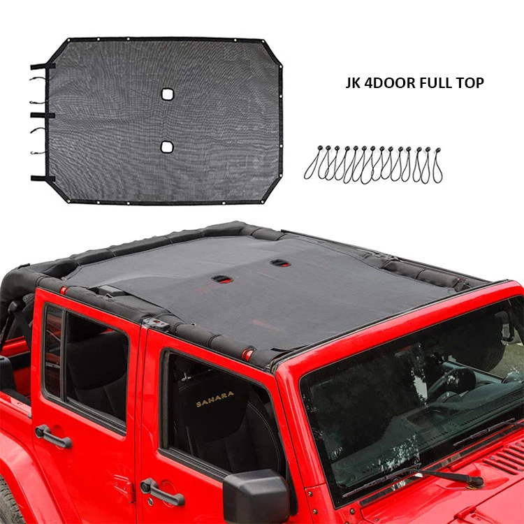 JP16 ODM Top Sun Shade Net Cover Durable Mesh Sunshade for Wrangler JK JL