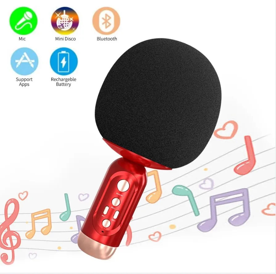 OEM Wireless BT Karaoke Microphone Magic Voice Karaoke Microphone with Speaker Karaoke Microphones for Camping Home Party