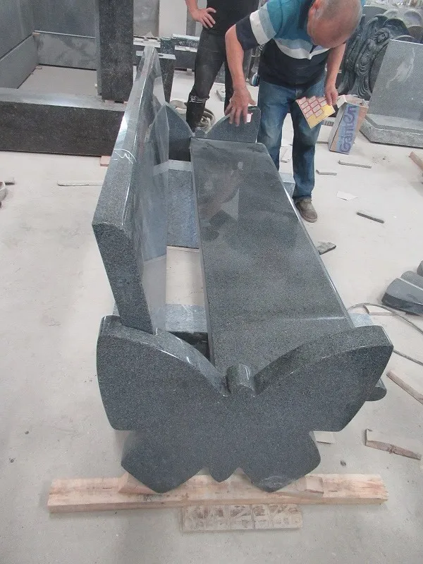 Memorials Outdoor Bench Modern Design New G654 Grey Granite