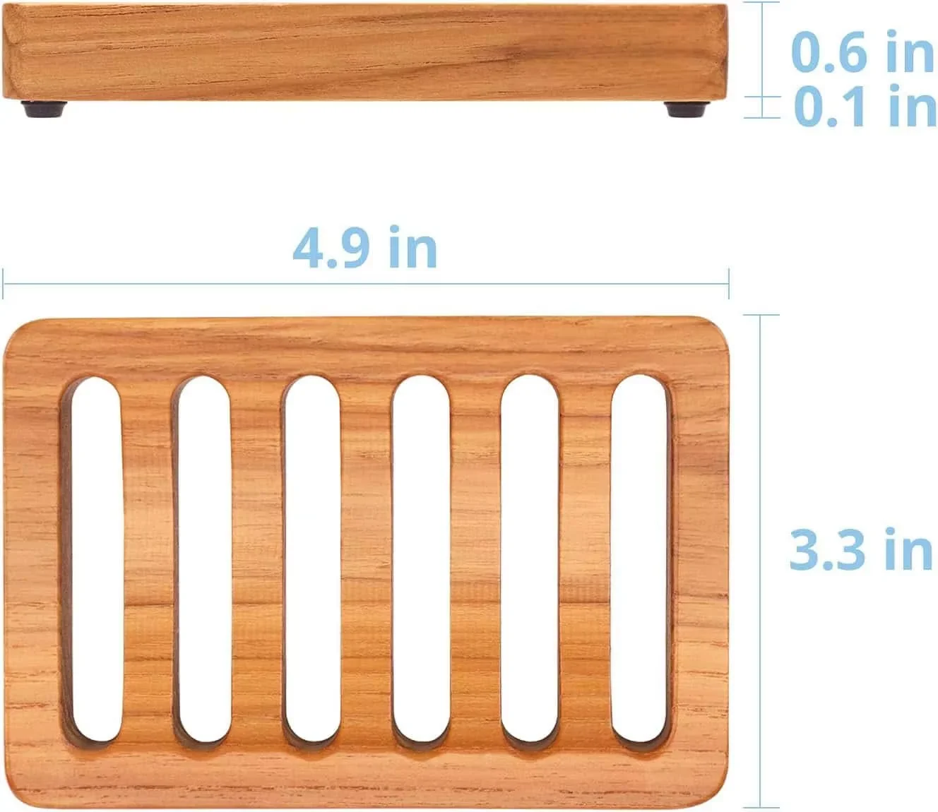 Wooden slotted soap holder suitable for showers, sinks, bathrooms, bathtubs, and RVs