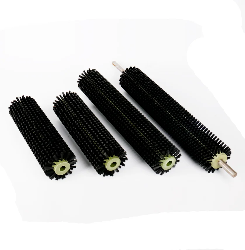 Industrial cylindrical custom spiral vegetable and fruit cleaning roller brush