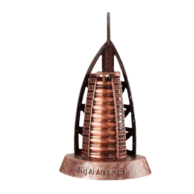 Gift Metal Art Home Desktop Decoration Ornaments Dubai Tourist Souvenirs Bronze Gold Metal Alloy Sailing Hotel Model