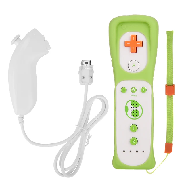 2 in 1 Remote Controller + Nunchuck Controller for Wii Console Wireless Gamepad with Motion Plus for Nintendo Wii Games Control