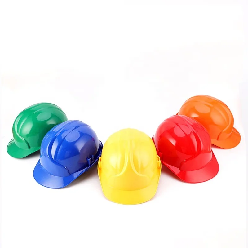 Green HDPE shell safety helmet cheap plastic lining slider adjustable construction hard hat