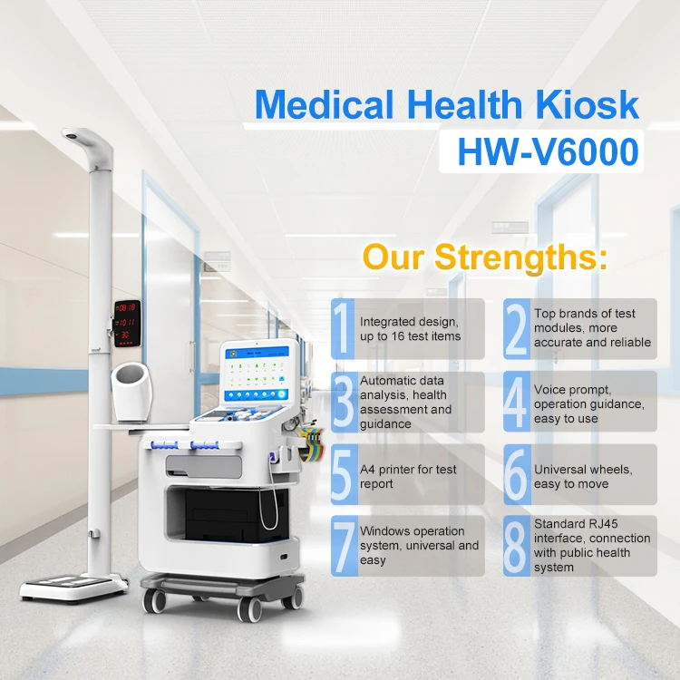 LEKA health checkup kiosk  medical grade ABS safety material  All in one health check up  Kiosk  Smart Health Posthouse