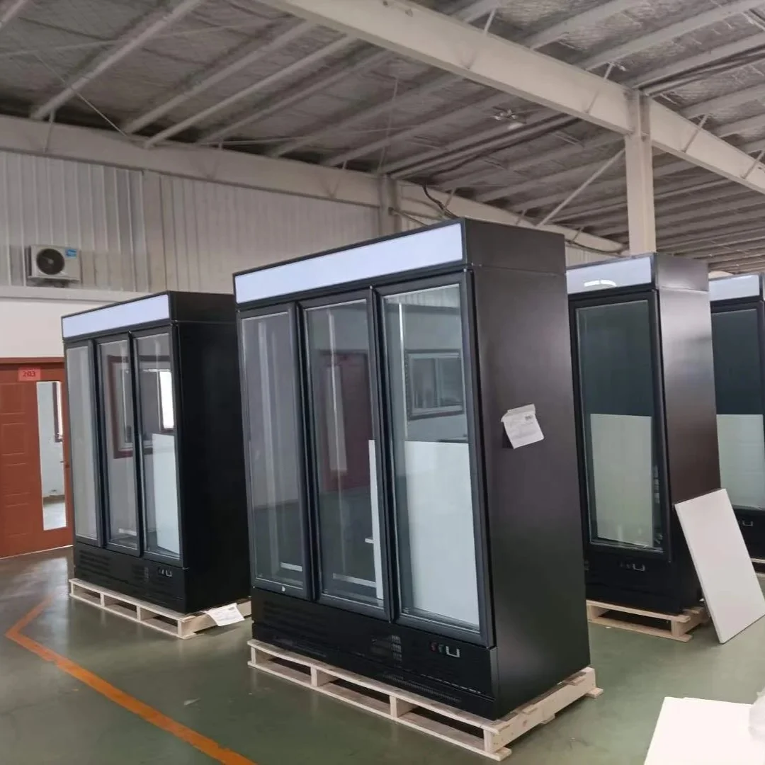 high end defrost fan cooling Refrigeration Equipment Cabinet Upright Beverage Showcase Display Cooler Fridges