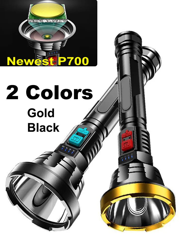 Bright Light 12000Lm Rechargeable Flashlight Waterproof Long Distance Led Torch Flashlight for Outdoor Camping