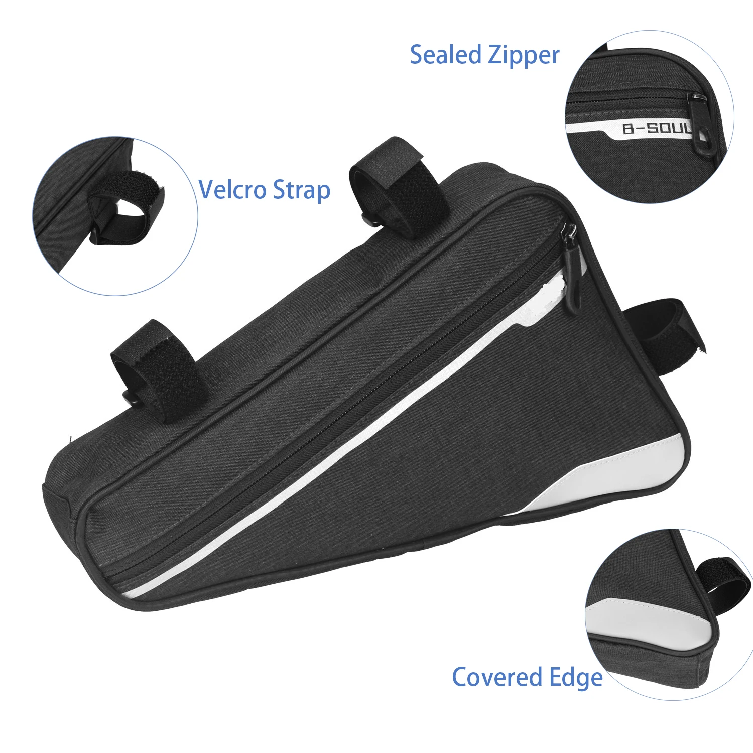 Waterproof Wear Resistant Reflective Bicycle Front Crossbeam Tube Storage Bag Triangle Saddle Bike Frame Bag