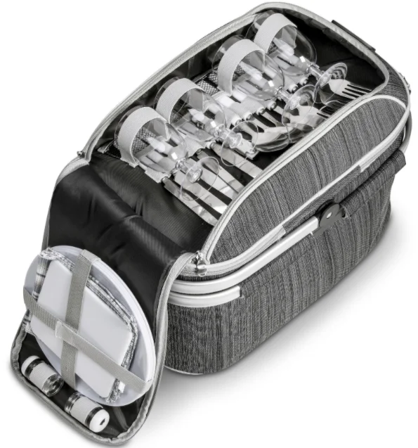 New custom high quality 4 persons set picnic cooler basket