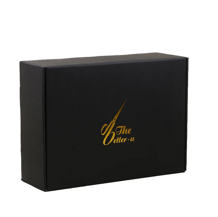 Free Design Custom Logo Plain Square Recycled Packaging Corrugated Kraft Mailing Black Mailer Box