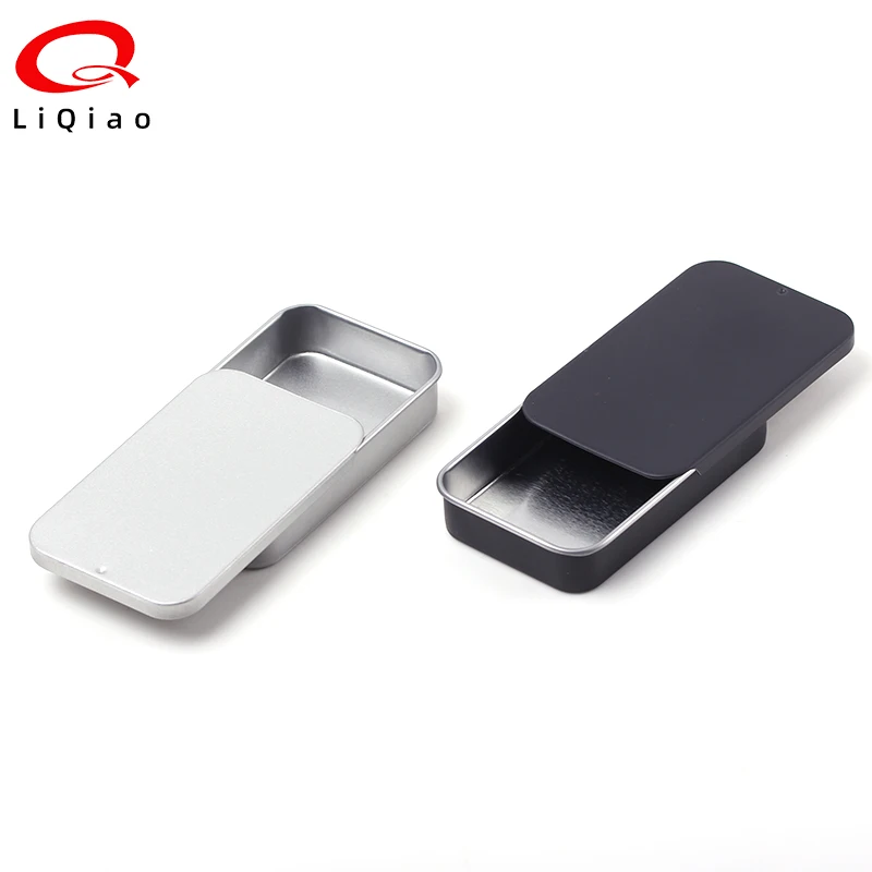 Rectangle Slide Cover Metal Box Customized Printing Small Mint Tin Can Pill Box Metal Tin Container Slide Lid