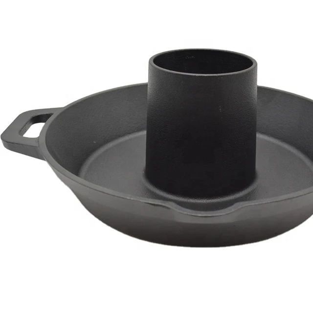 Supplier Pre-Seasoned Cast Iron Beer Chicken Roaster Pan for BBQ Grill Tools