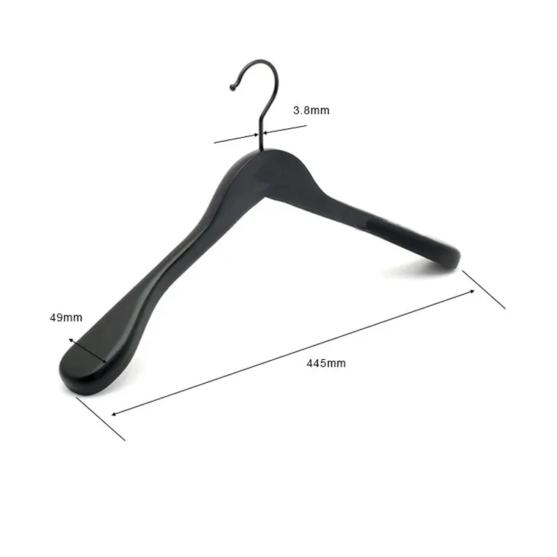 customized color wooden Clothing Hanger Custom LOGO Matt Black Wooden Brand Coat Suit Hangers for Clothes