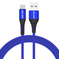 USLION Fast Charging Cable for Samsung QC 3.0 Quick Charging Data Cable Mobile Phone USB Cable for Micro