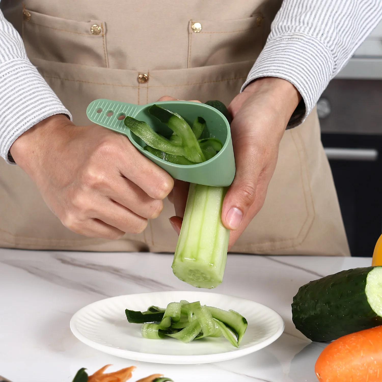 Fruit Peeler With Storage Tube Non-Slip Sharp Blade Peeling Food Grade Cucumbers Carrots  Restaurant Vegetable Kitchen Tool