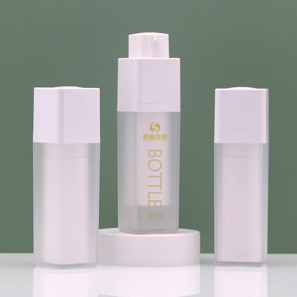 15ml 30ml 50ml Double Wall Square Twist Up Airless Pump Tube Acrylic Cosmetic Serum Lotion Airless Pump Bottles