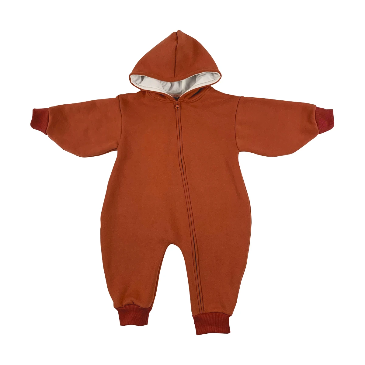 Best selling French terry custom color plaid pattern long Sleeve zipper baby rompers for autumn