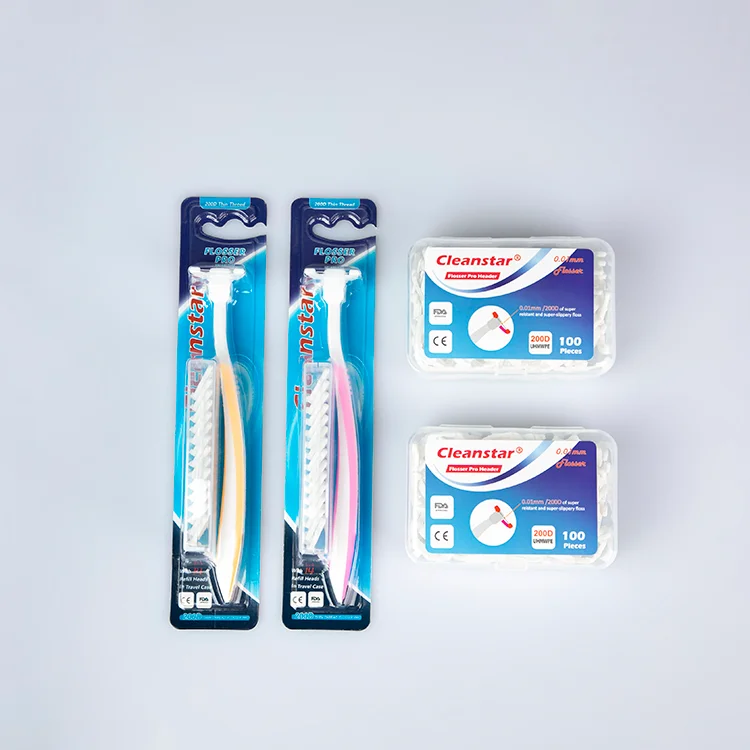 OEM Brand long handle dental floss toothpick  Y shape holder dental flosser pick dental floss holder with refillable heads