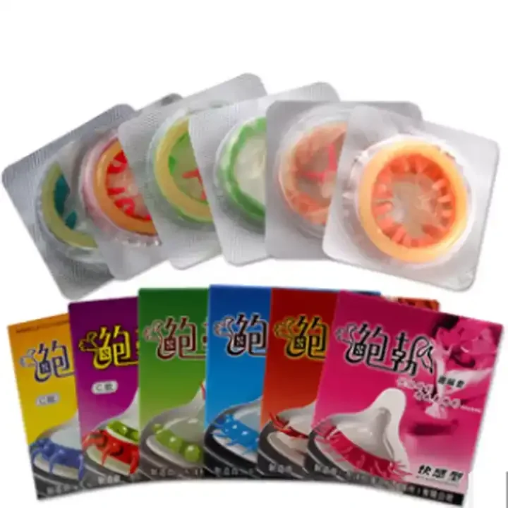 Hot selling 6 pcs set Buy Best brand latex ultra thin sleeve sexy male sex barbed condom Sex Toys For Men