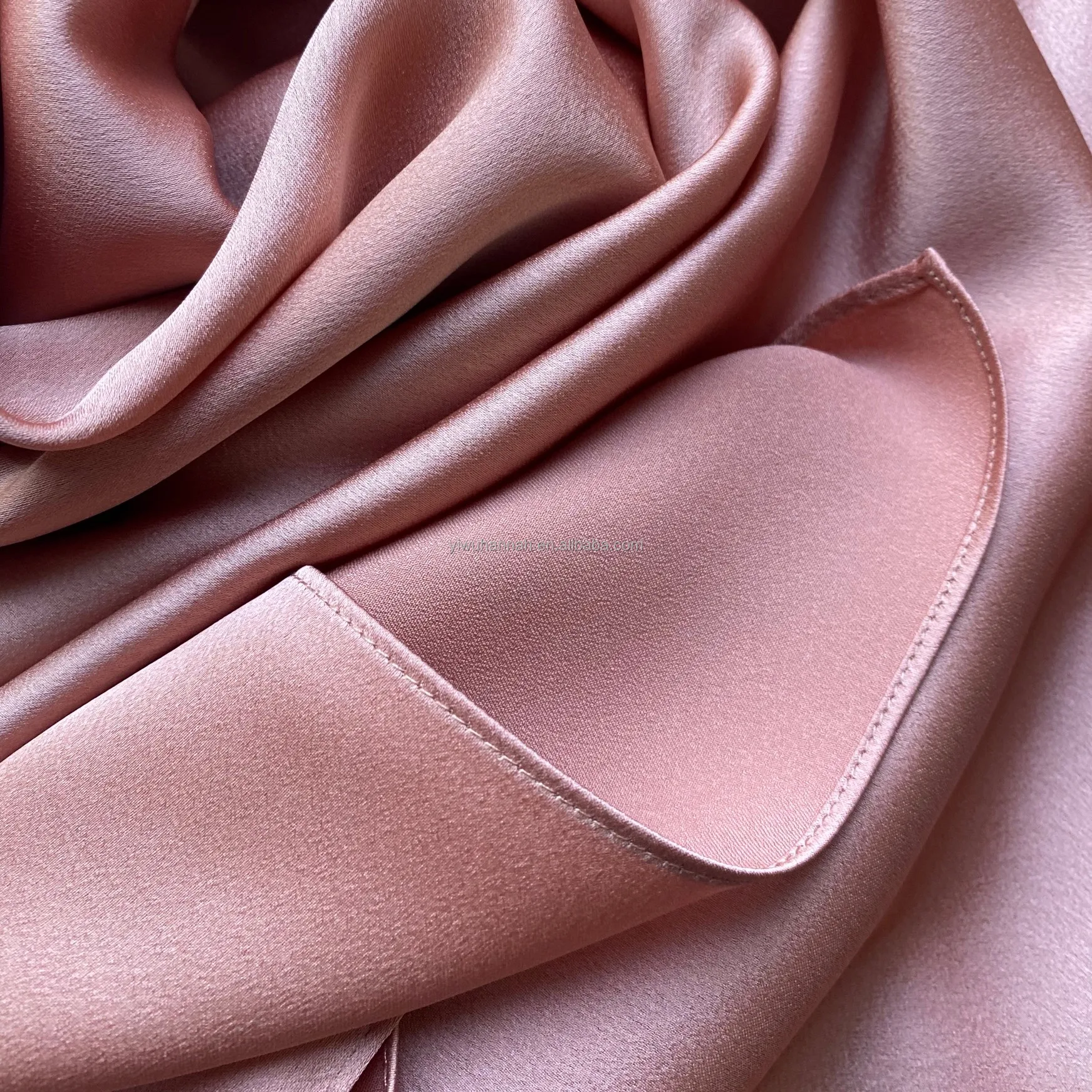 Manufacturer Wholesale One Piece Shawl Satin Muna Ombra Kinder Silk Crepe Hijab Jaz Niqab Style For Little Girls Muslim