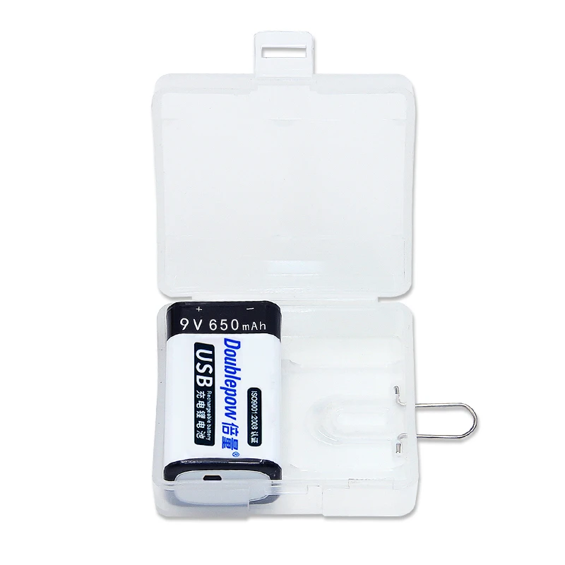 Doublepow High Quality 650mAh 9V Li-ion USB Rechargeable Battery Lithium Ion