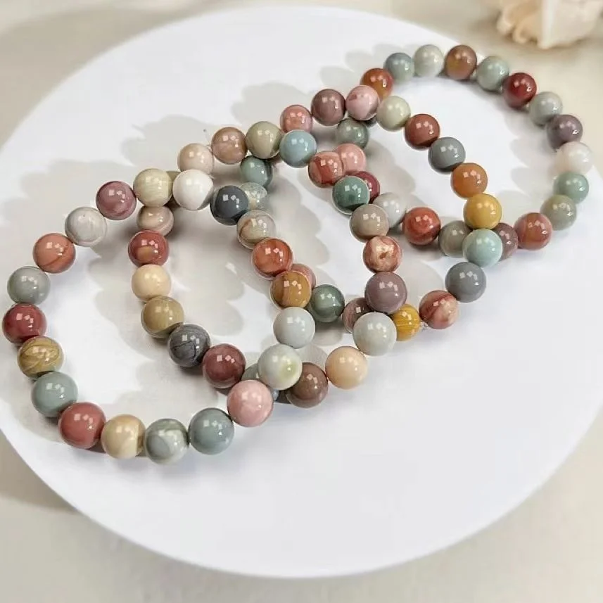 2023 New Fashion Jewelry Stainless Steel Charm Macrame Natural Volcanic Rock Birth Stone Hand Bead Bracelet