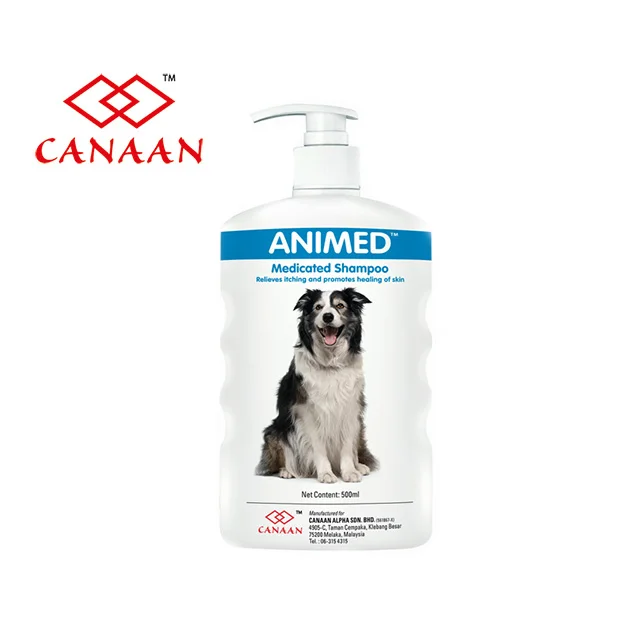 Factory wholesale Organic Animed Medicated Shampoo for smooth fur and best treatment for dog/puppy free poop bags