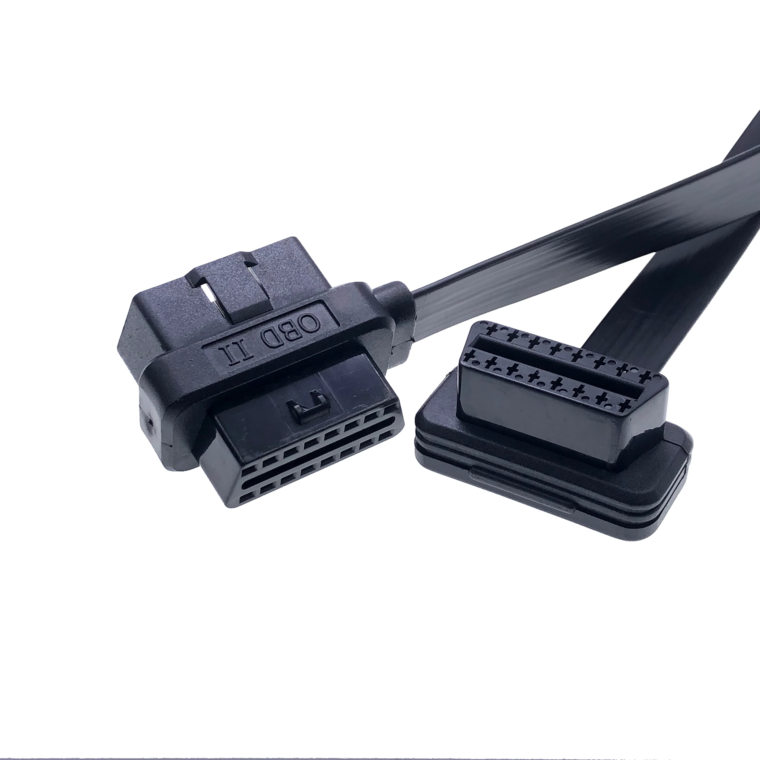 Flat J1962 Full 16 Pin OBD2 Pass Through Car Diagnostic OBD Adapter Extension OBDII Cable For Toyota Benz BMW PC VGA