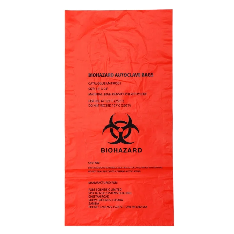 Disposable Plastic Biohazard Waste Bag HDPE/LDPE Hospital Garbage Bags